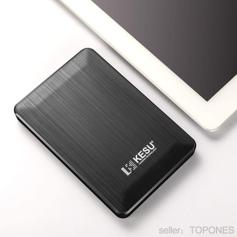 KESU Ultra Slim 1TB Externe Tragbare Festplatte, 2,5 Zoll USB 3.0 Backups HDD Tragbarefür für PC, Mac, TV, PS4, Xbox - Schwarze